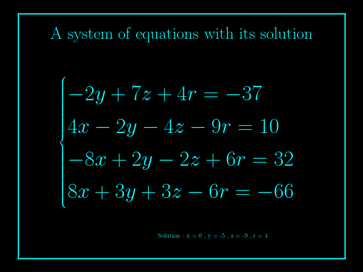 system of linear equations