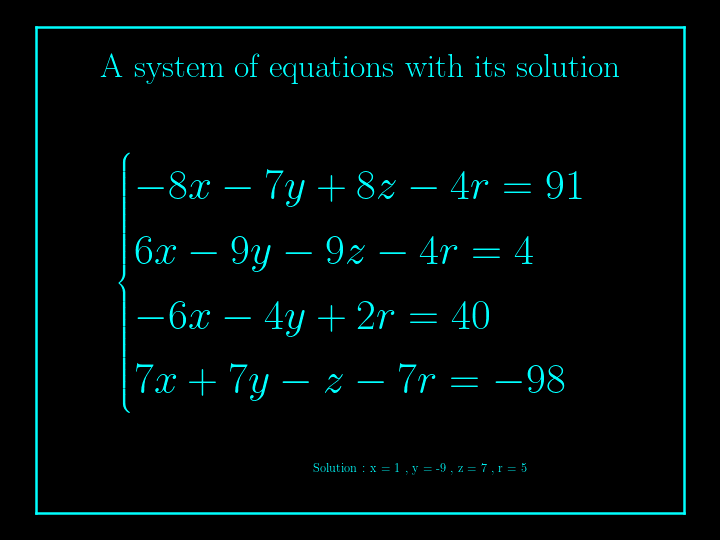 system of linear equations