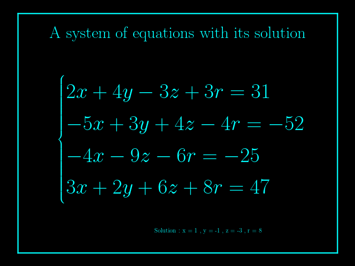 system of linear equations