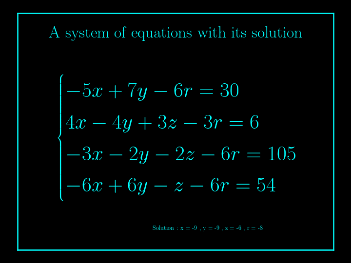 system of linear equations