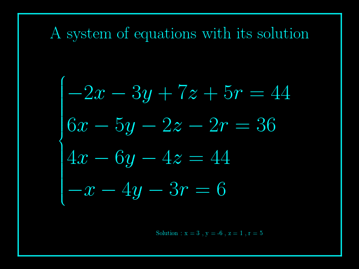 system of linear equations