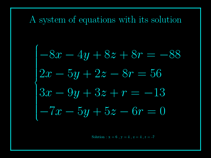 system of linear equations