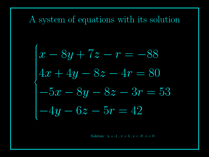 system of linear equations