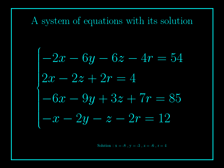 system of linear equations