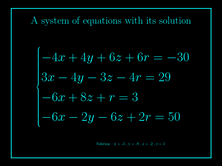 system of linear equations