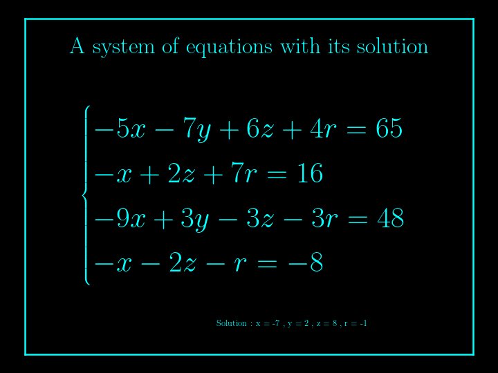 system of linear equations