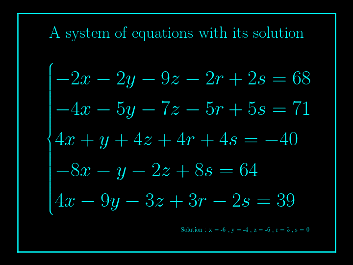 system of linear equations