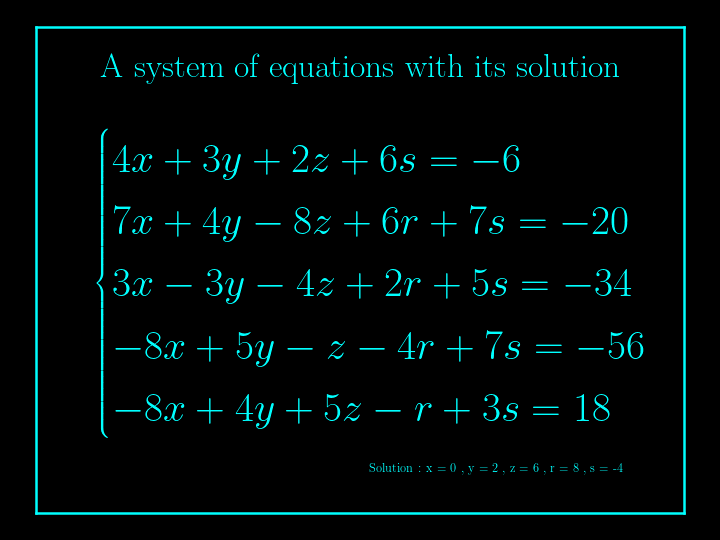 system of linear equations