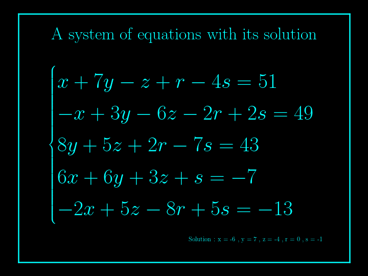 system of linear equations