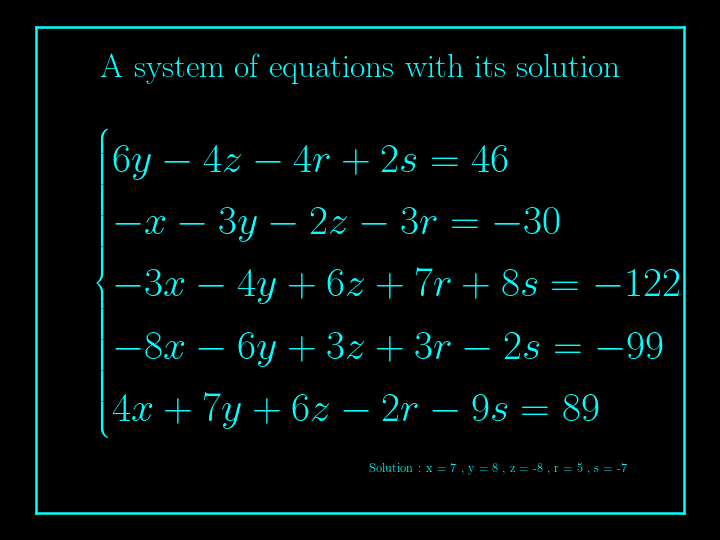 system of linear equations