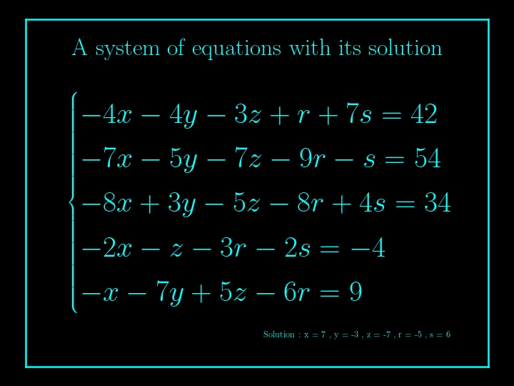 system of linear equations