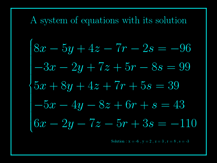 system of linear equations