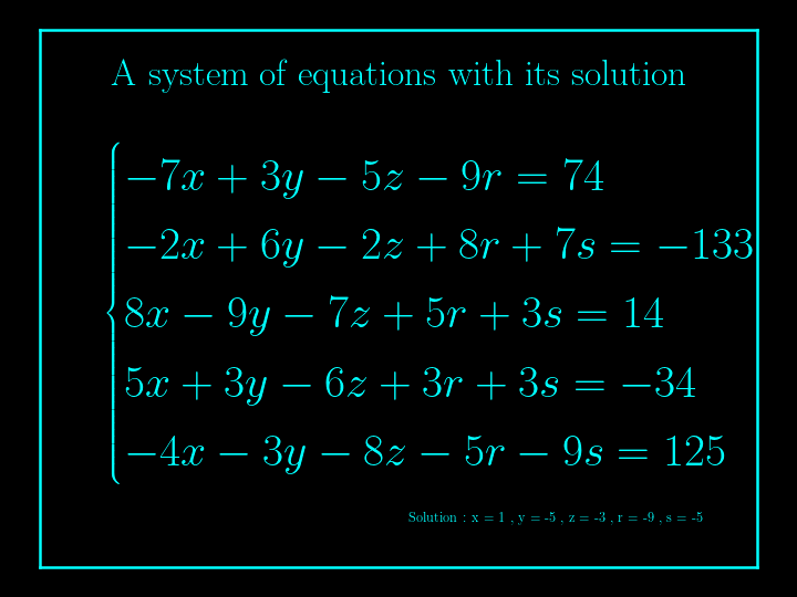 system of linear equations