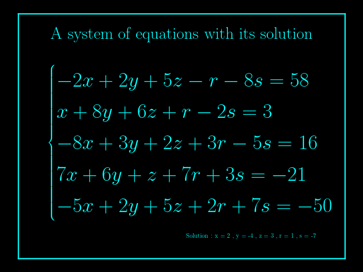 system of linear equations