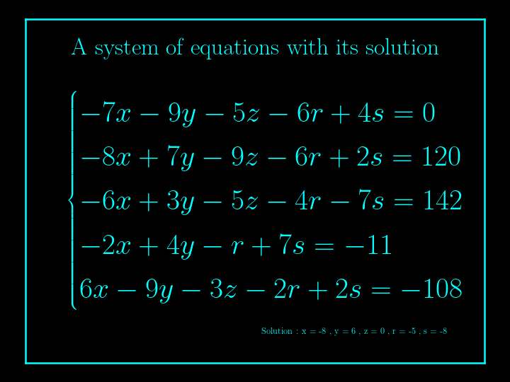 system of linear equations