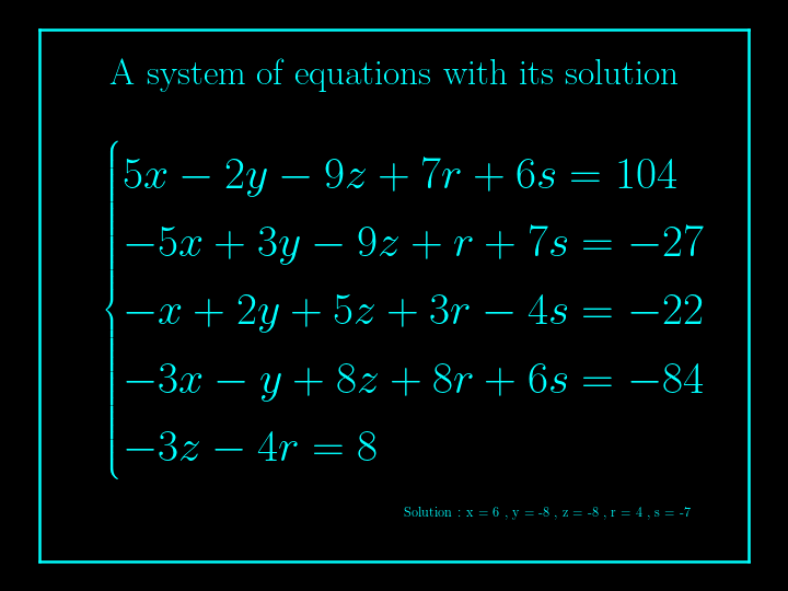 system of linear equations