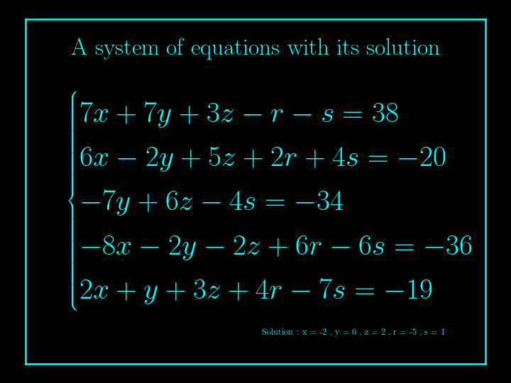 system of linear equations