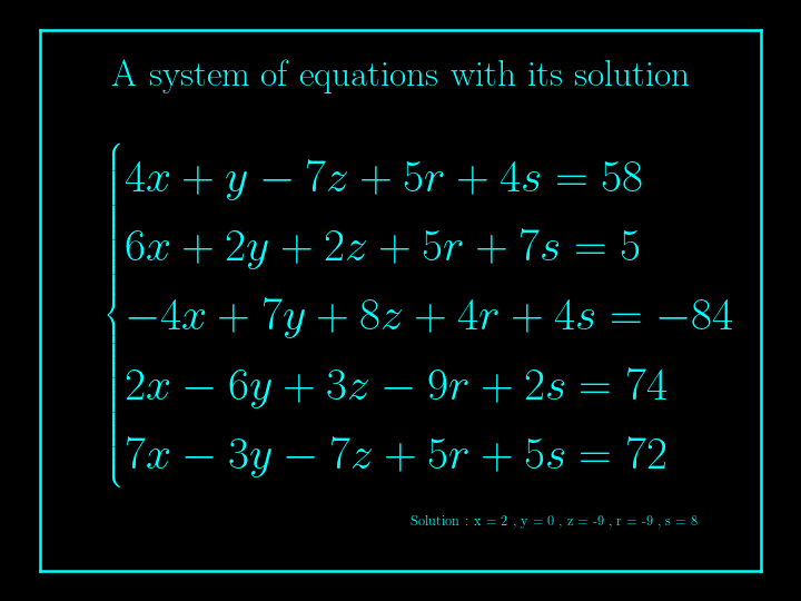 system of linear equations