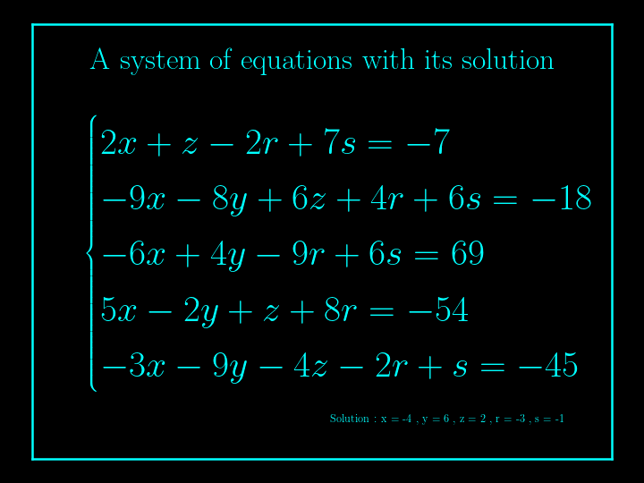 system of linear equations