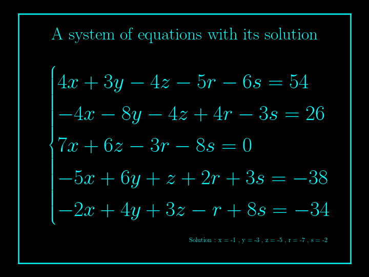 system of linear equations