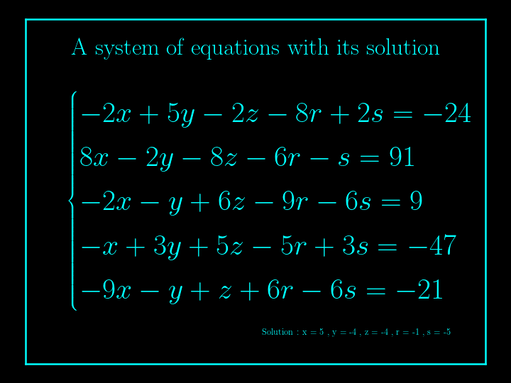 system of linear equations