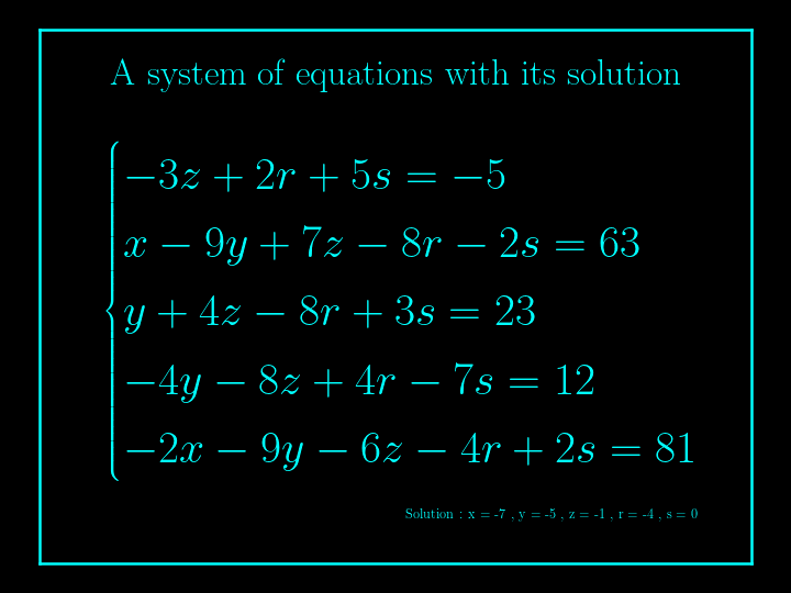 system of linear equations