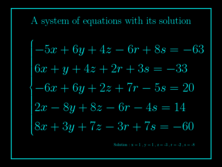 system of linear equations