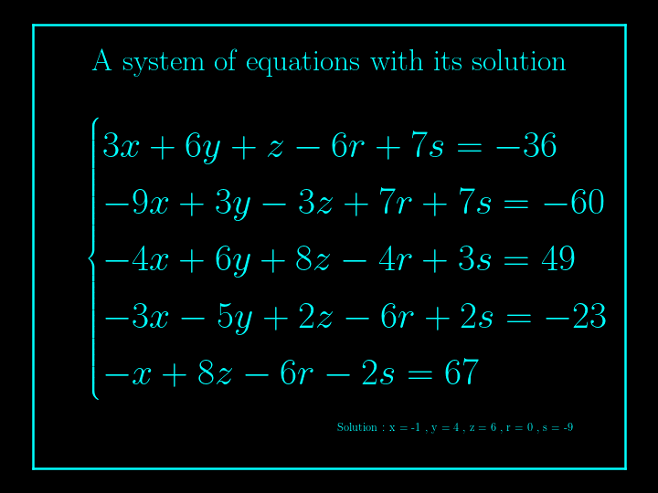 system of linear equations