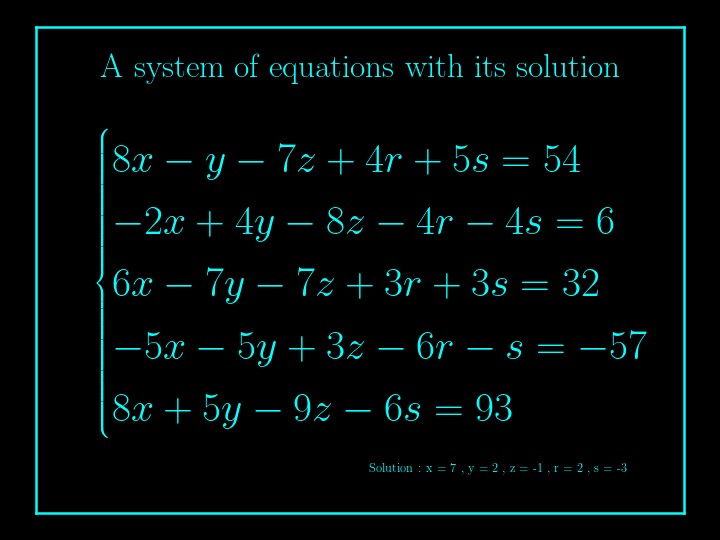 system of linear equations