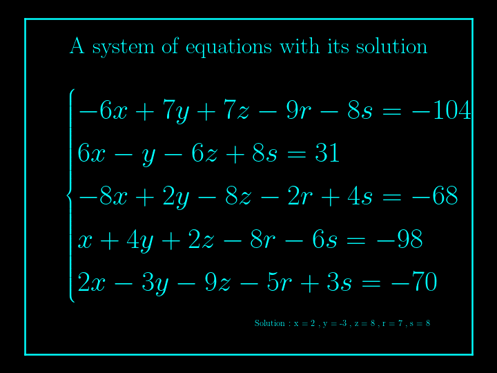 system of linear equations