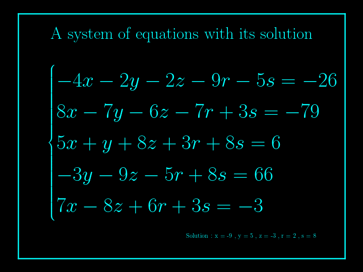 system of linear equations