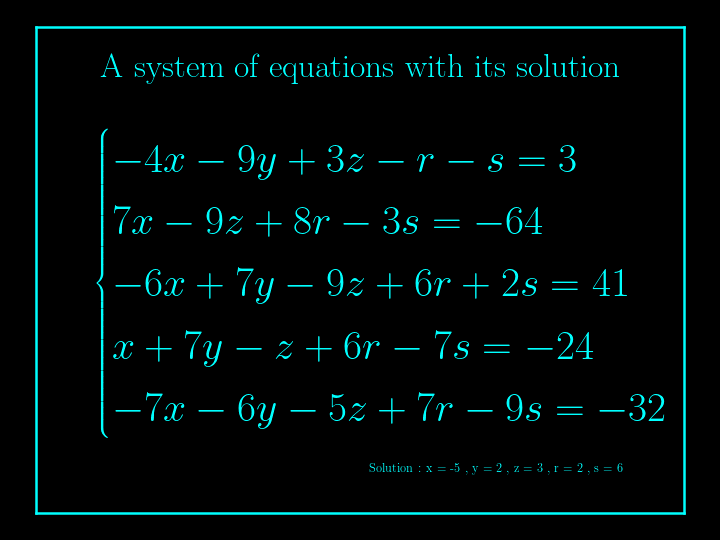 system of linear equations