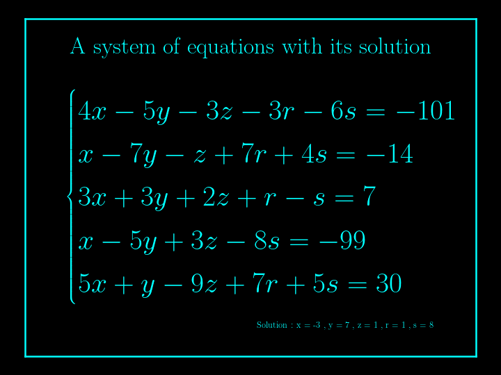 system of linear equations