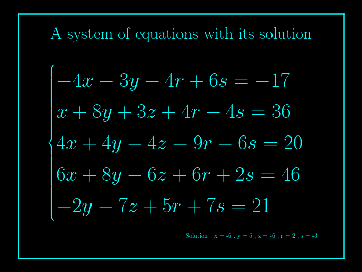 system of linear equations