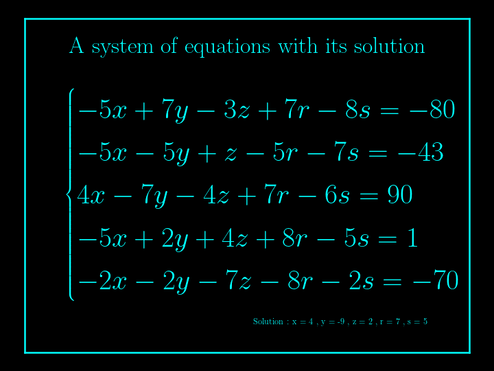 system of linear equations