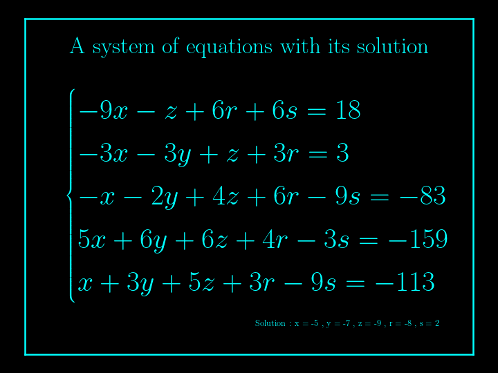 system of linear equations