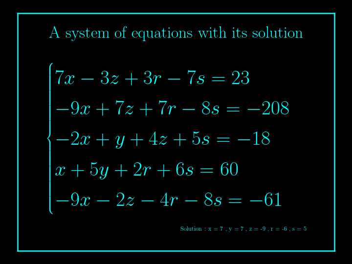 system of linear equations