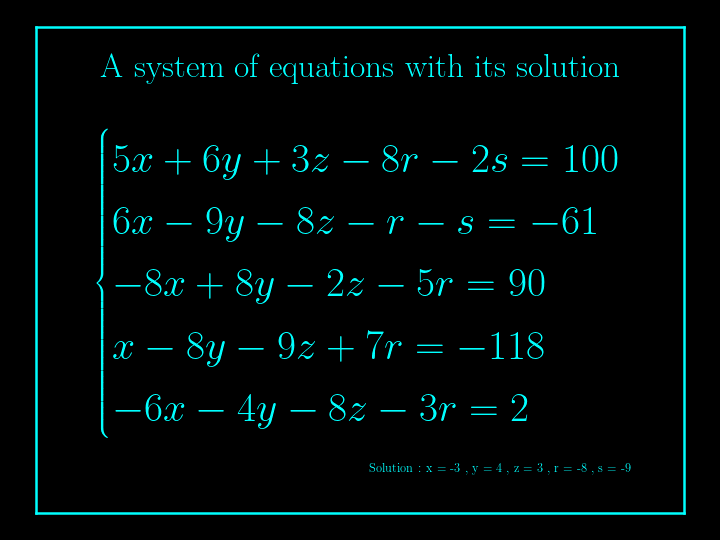 system of linear equations