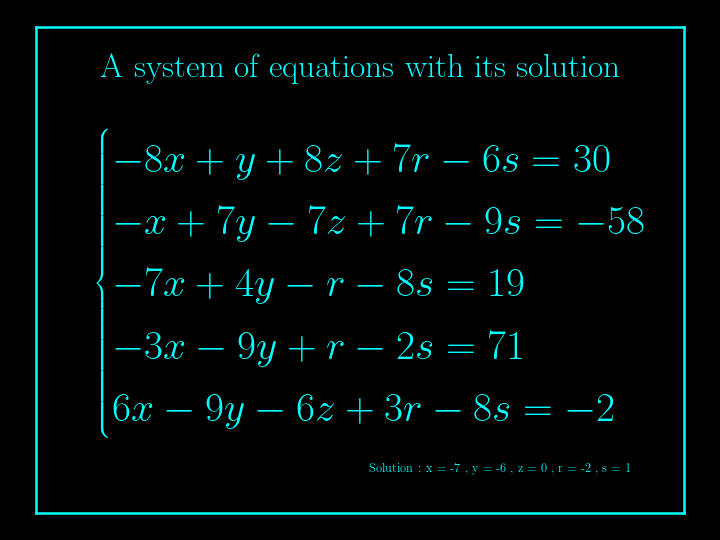 system of linear equations