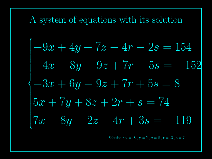 system of linear equations