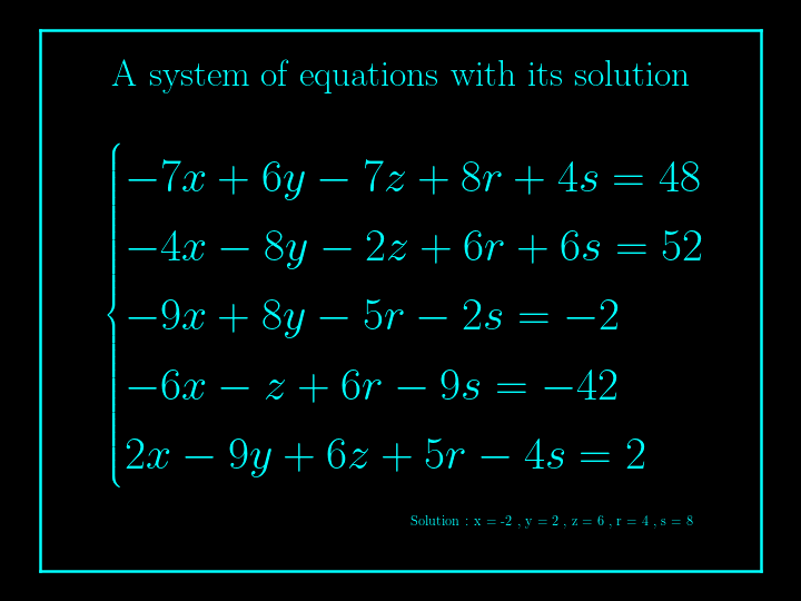 system of linear equations