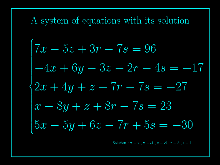 system of linear equations