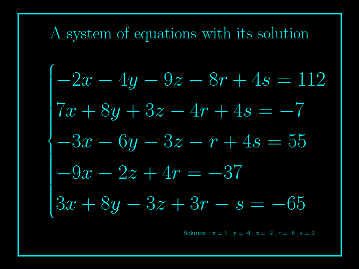 system of linear equations