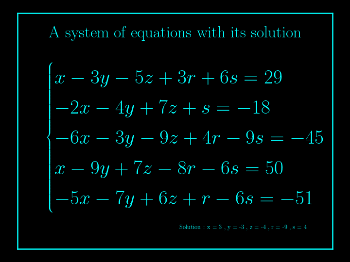 system of linear equations