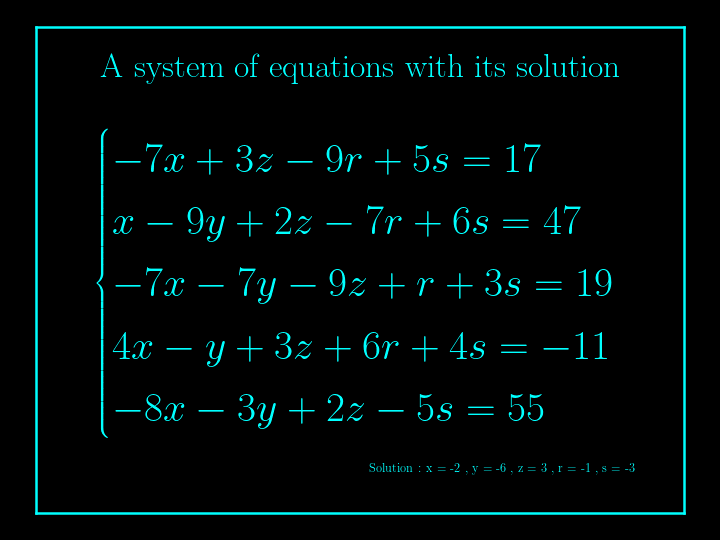 system of linear equations