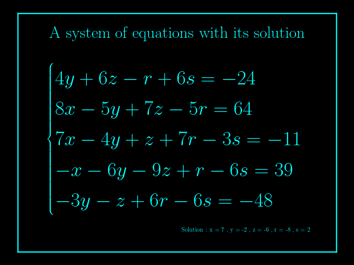 system of linear equations