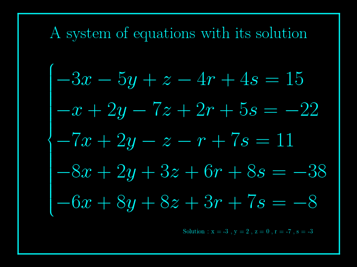 system of linear equations