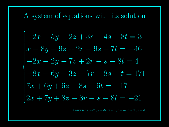 system of linear equations