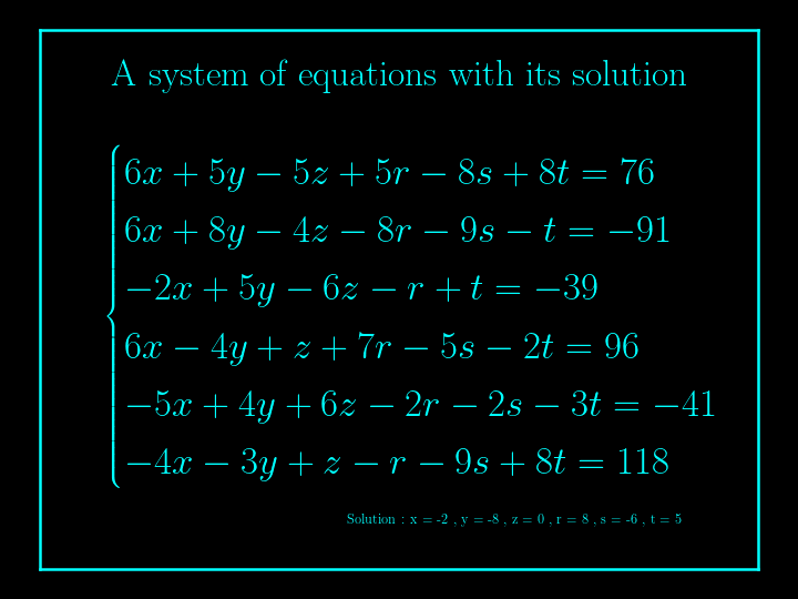 system of linear equations