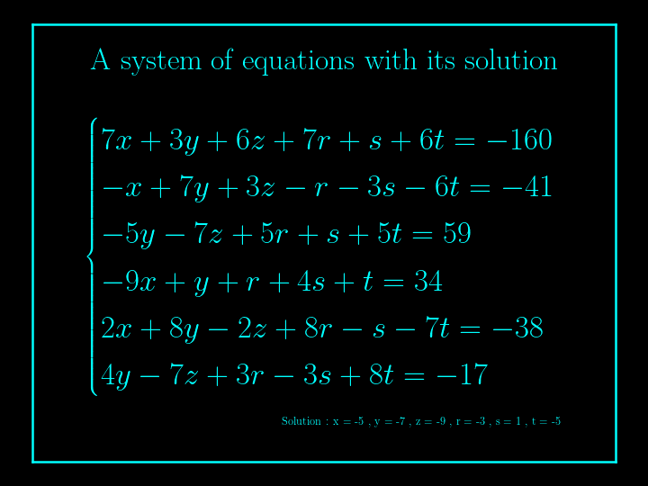 system of linear equations